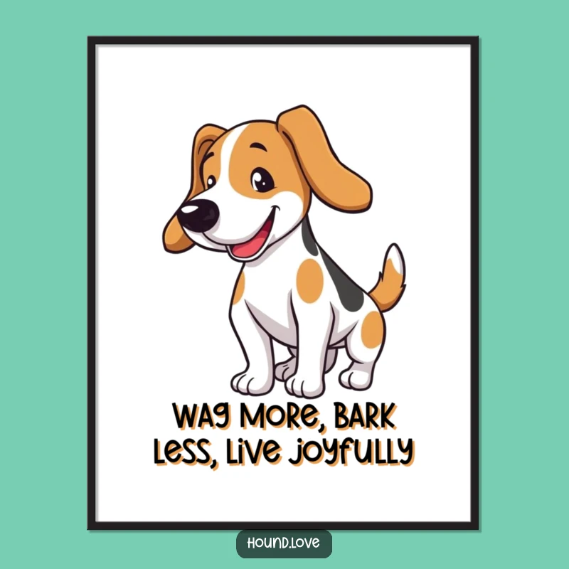Funny Hound Dog Art Free Printable: Wagging Tail Downloadable Decor