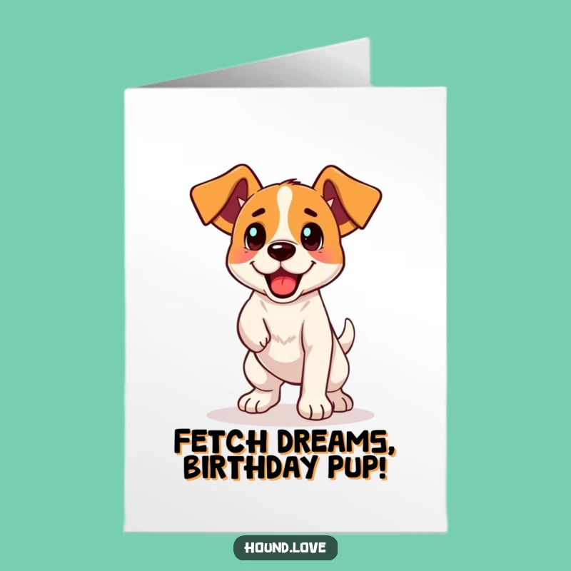 Free Printable Birthday Card: Funny Hound Dog Cheering You On!