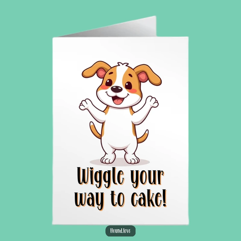 Free Printable Hound Birthday Card: Funny Wiggly Dance Downloadable Gift