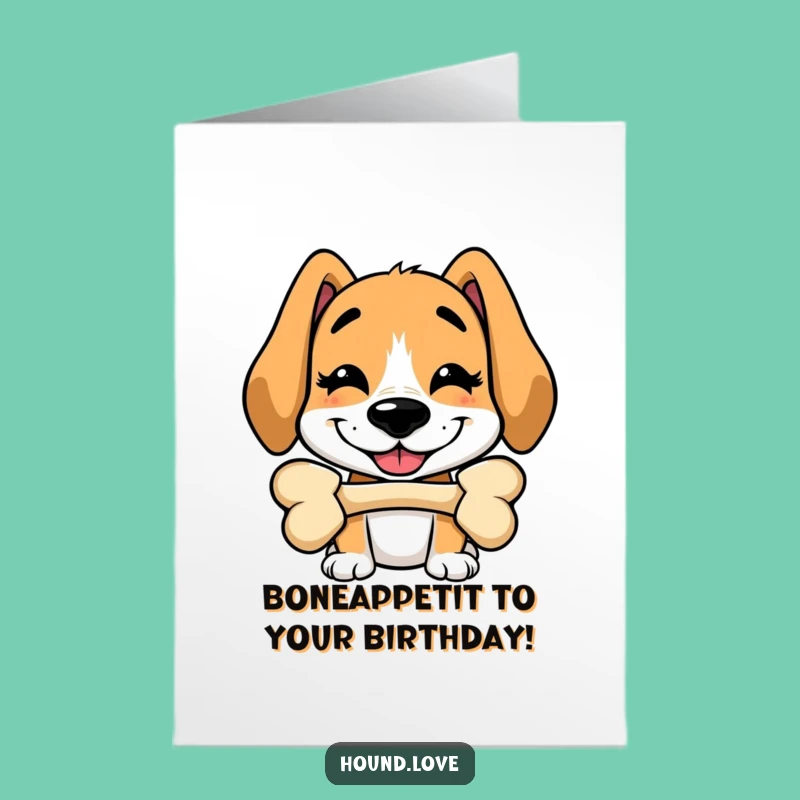 Free Printable Silly Hound Birthday Card: Hilarious Bone Balancing Fun