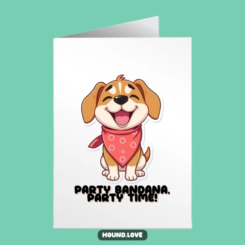 Free Printable Hound Birthday Card: Winking Bandana Funny Downloadable Gift