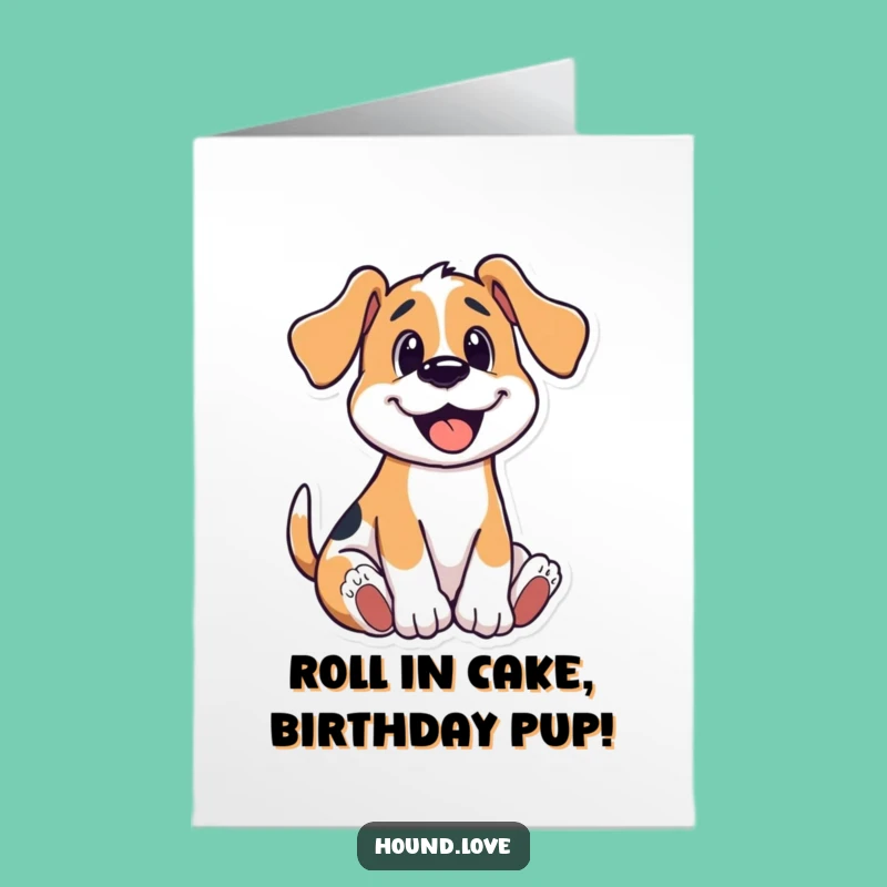 Free Printable Dog Birthday Card: Joyful Wriggling Hound for a Fun Celebration!