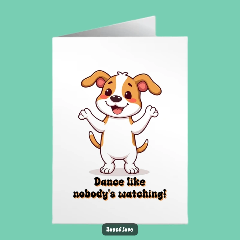 Free Printable Hound Congrats Card: Funny Wiggly Dance Downloadable Gift