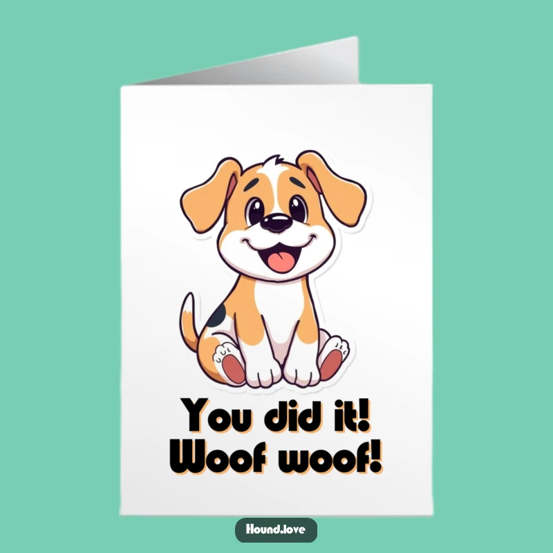 Free Printable Dog Congratulations Card: Wriggling Hound for Your Awesome News!