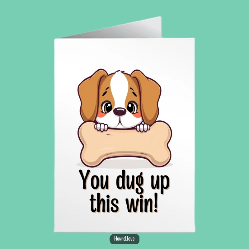 Free Printable Congrats Card: Hound Bone Curiosity Celebration Downloadable