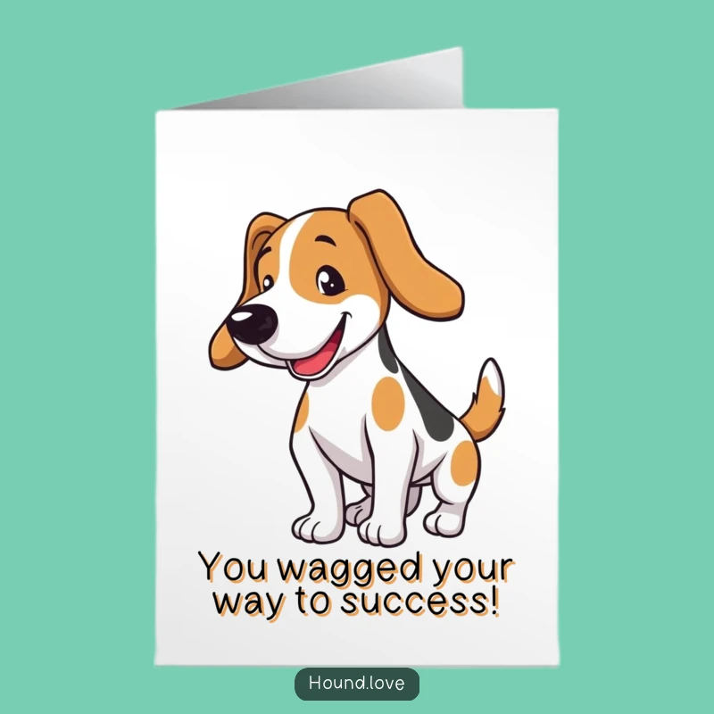 Happy Hound Congrats Card Free Printable: Wagging Tail Downloadable Message