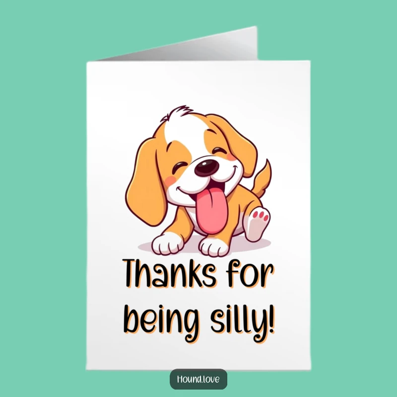Thank You Hound Card Free Printable: Silly Tumble Downloadable Thanks