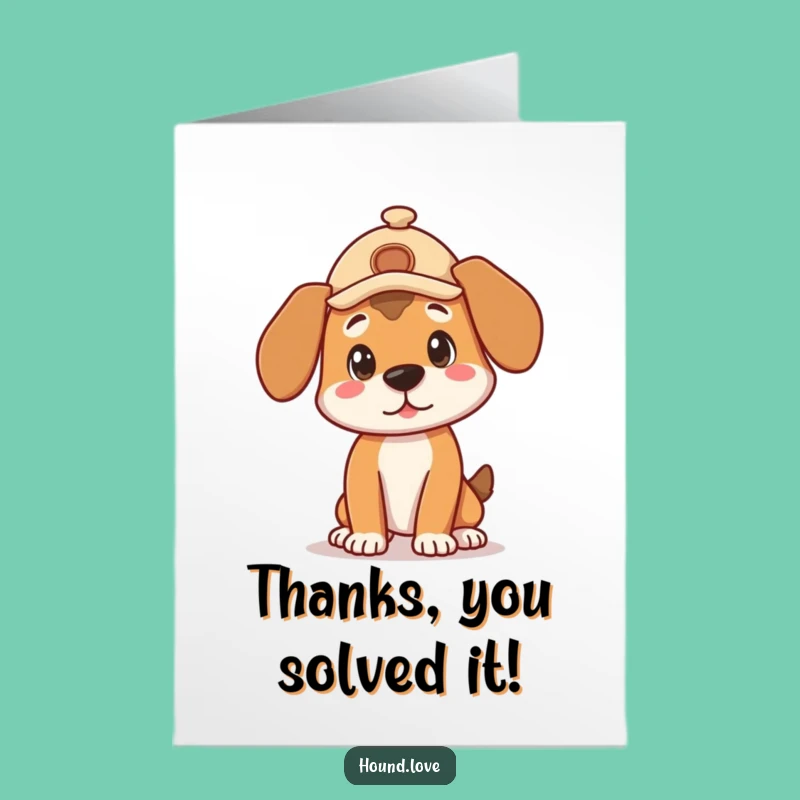 Free Printable Funny Hound Detective Thank You Card - Curious Downloadable Gift