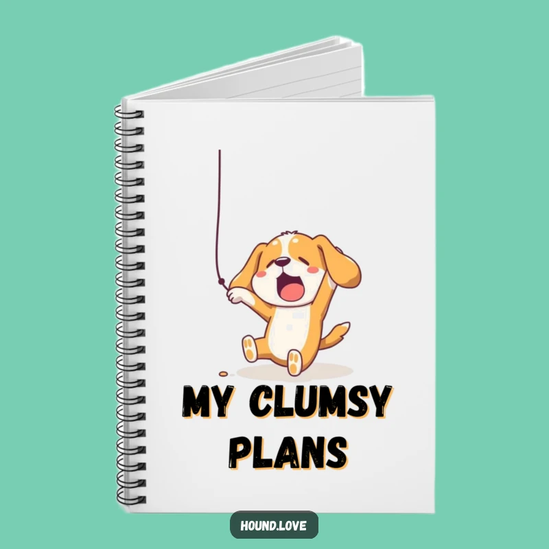 Funny Falling Hound Notebook - Jot Down Clumsy Ideas with Comical Style