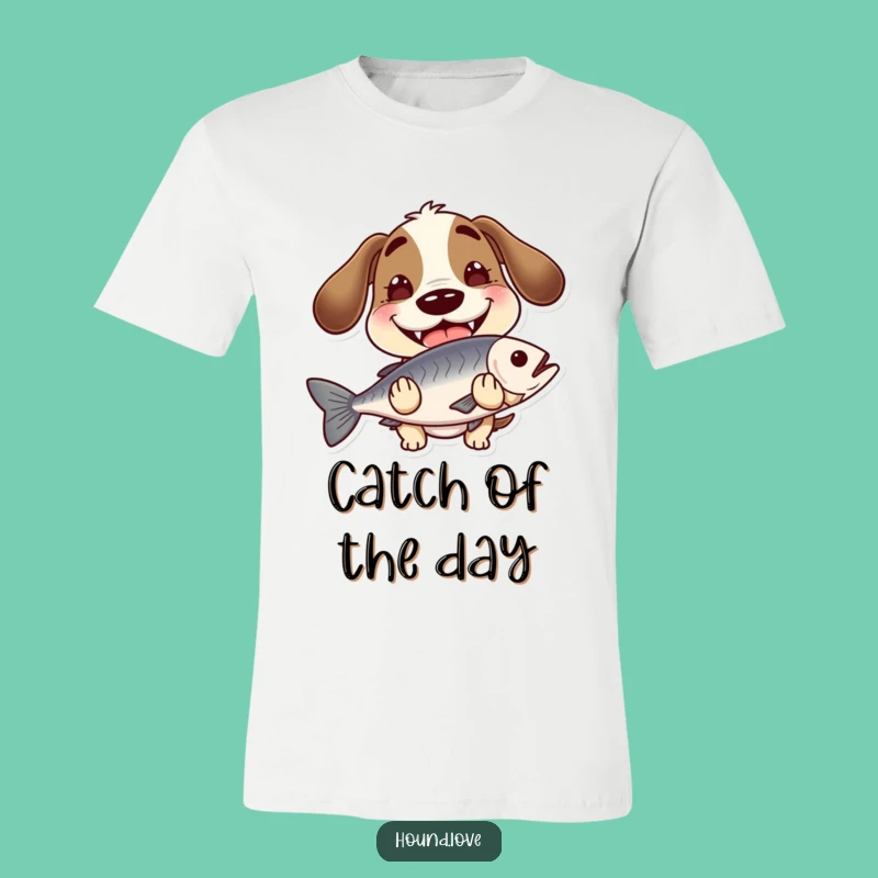 Funny Hound Fish Tee - Goofy Grin, Slippery Catch Humor Shirt!