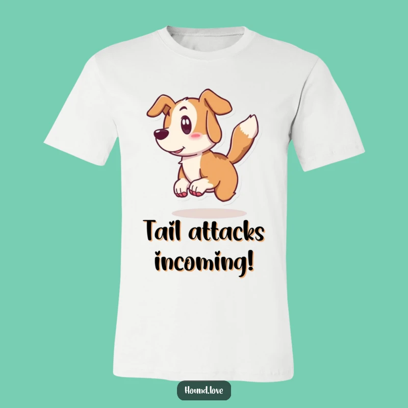 Funny Hound Surprise T-Shirt: Overwhelmed by Wagging Tail, Gift Tee