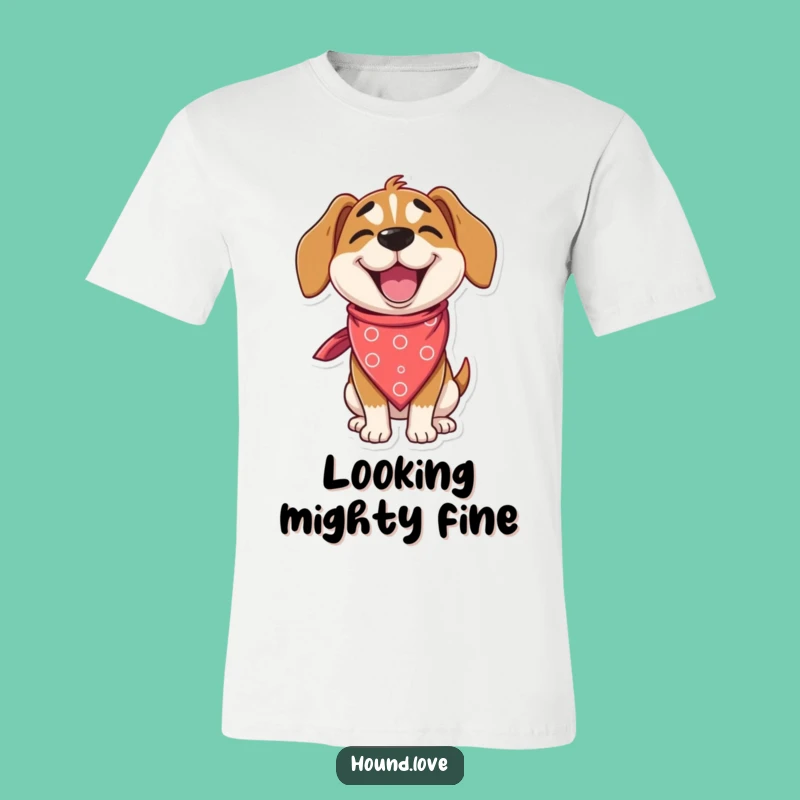 Funny Delighted Hound T-Shirt: Silly Bandana Style, Comfy Gift