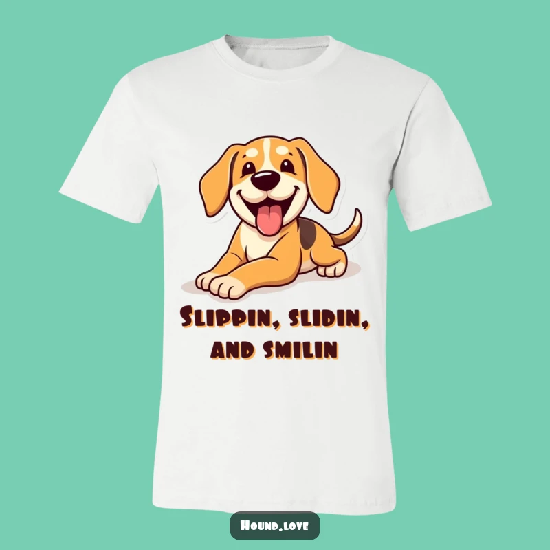 Funny Sliding Hound T-Shirt: Hilarious Dog's Smooth Moves, Perfect Funny Gift