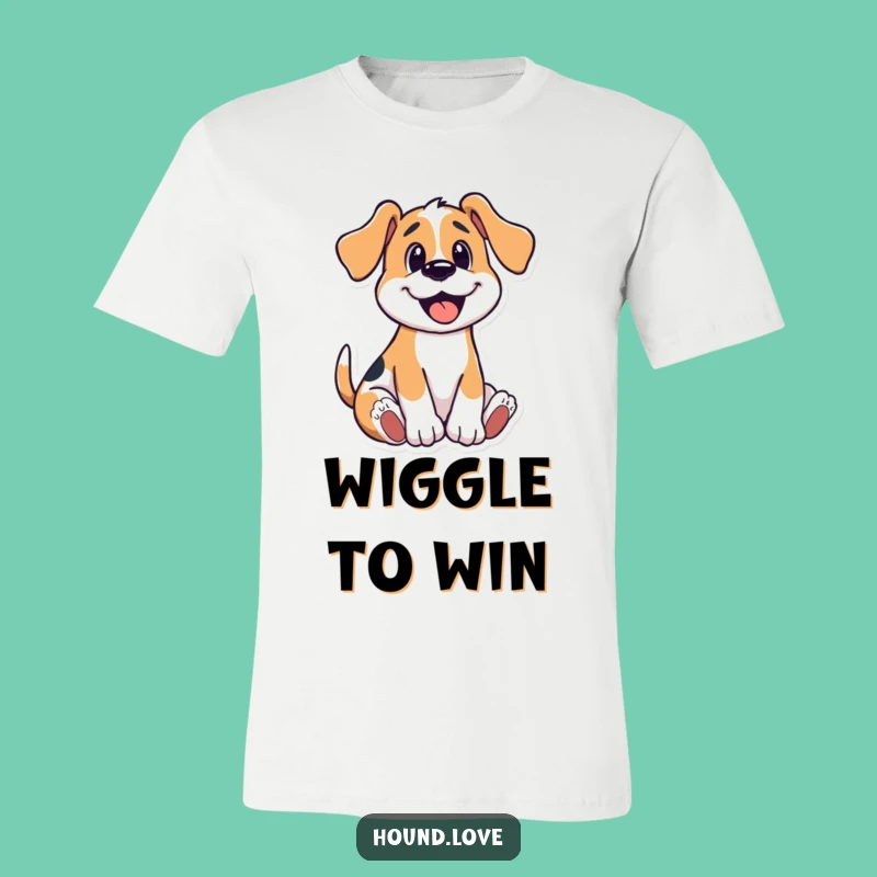 Funny Playful Hound Wriggle T-Shirt, Happy Dog Tee, Joyful Gift