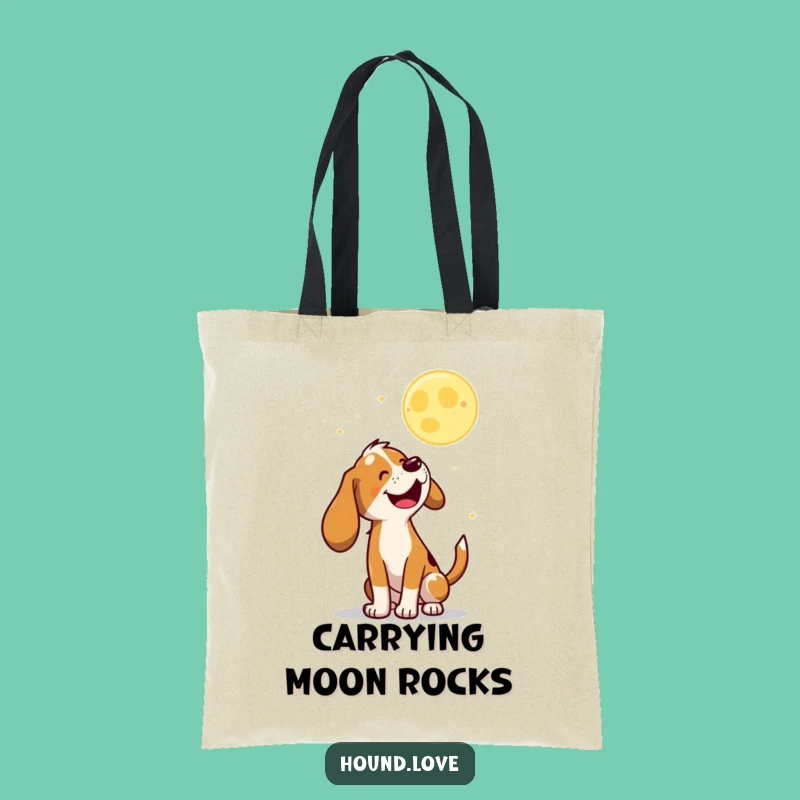 Funny Baying Hound Tote Bag: Carry Your Canine Comedy with Lunar Style