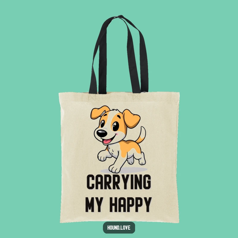 Funny Hound Trot Tote Bag: Carry Your Fun with a Wagging Tail