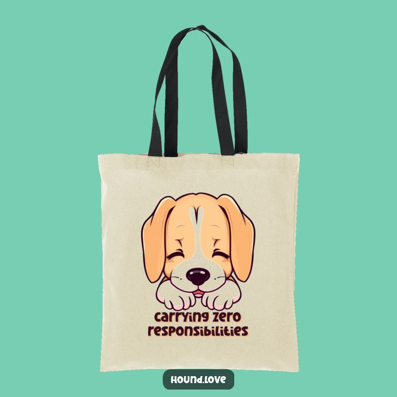 Funny Hound Sigh Tote Bag, Relaxed Companion Gift, Peaceful Everyday