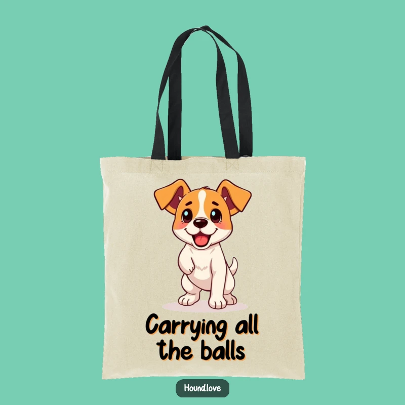 Funny Dog Tote Bag: Excited Hound Ready to Retrieve, Whimsical & Practical Gift for Pet Owners