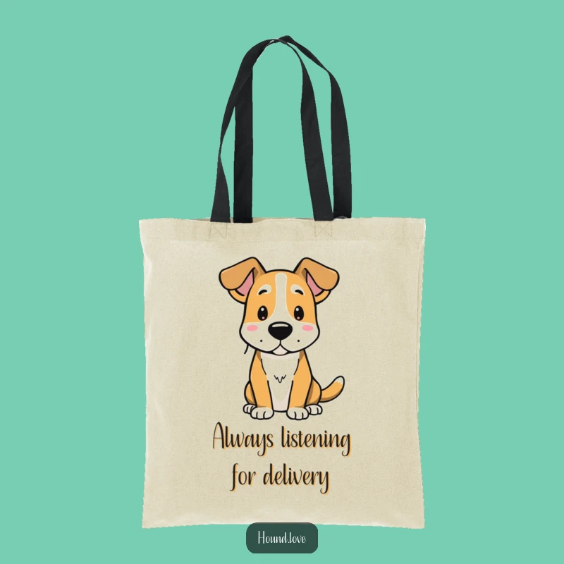 Funny Hound Dog Tote Bag, Alert Listener Design, Carry Your Laughs Gift
