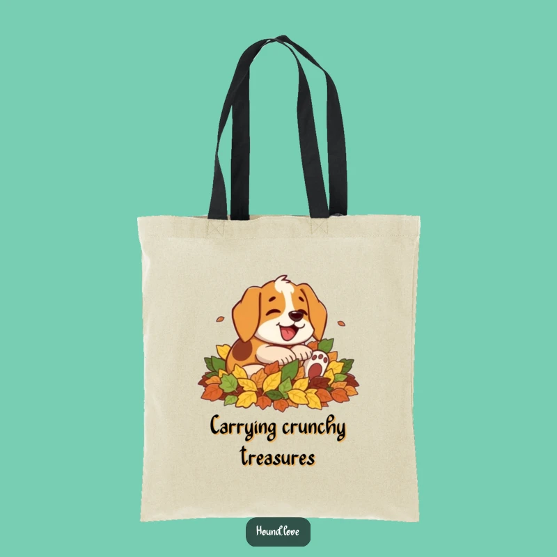 Funny Hound Leaf Pile Tote Bag: Carry Autumn Fun with Hilarious Style
