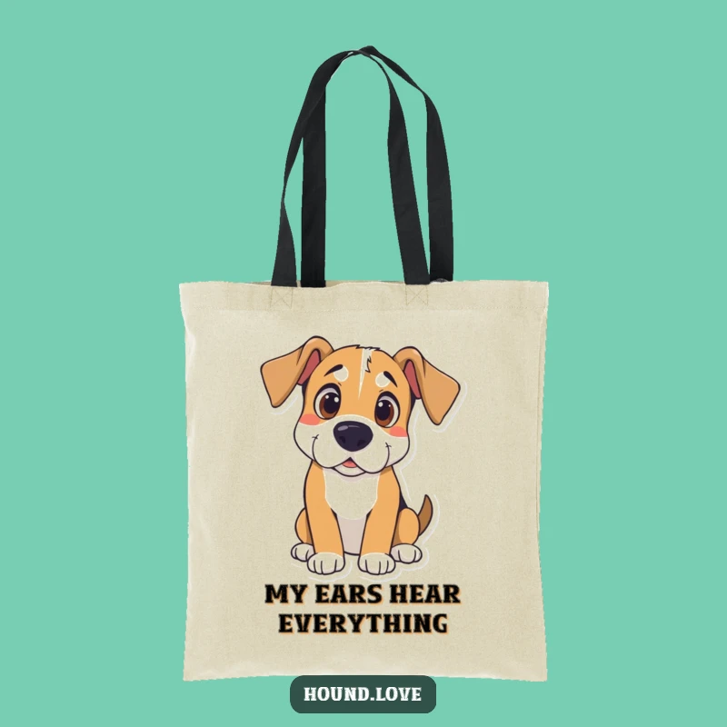 Funny Listening Hound Tote Bag: Hilarious Dog Accessory