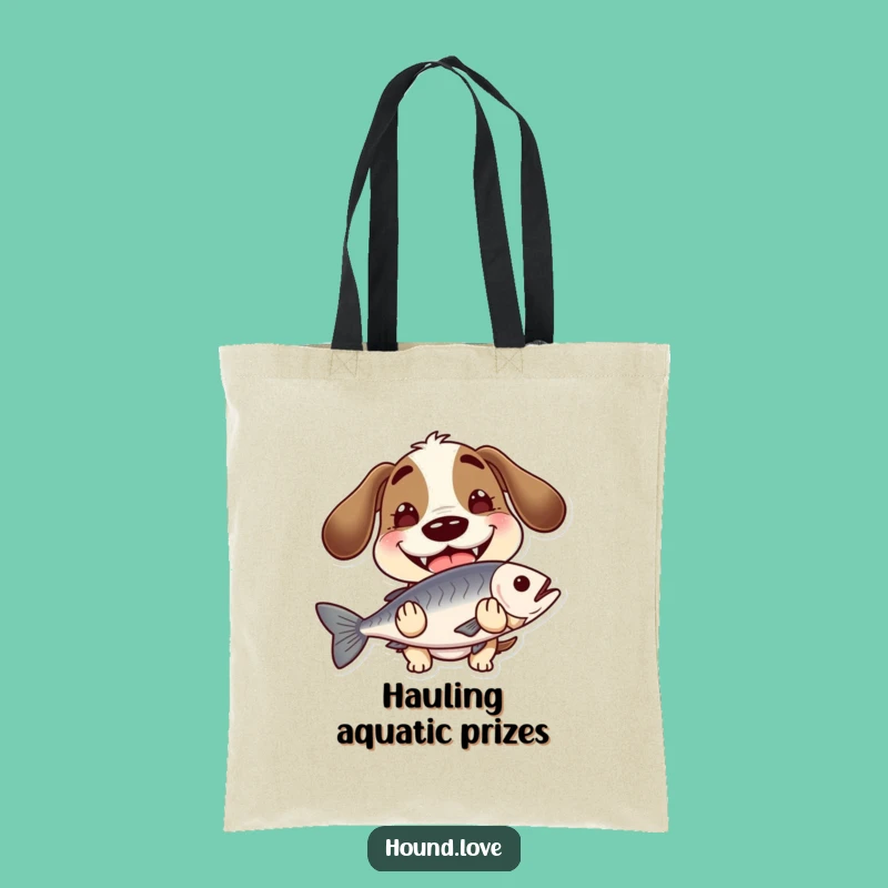 Funny Hound Fish Tote Bag - Carry Your Catch with Goofy Style!